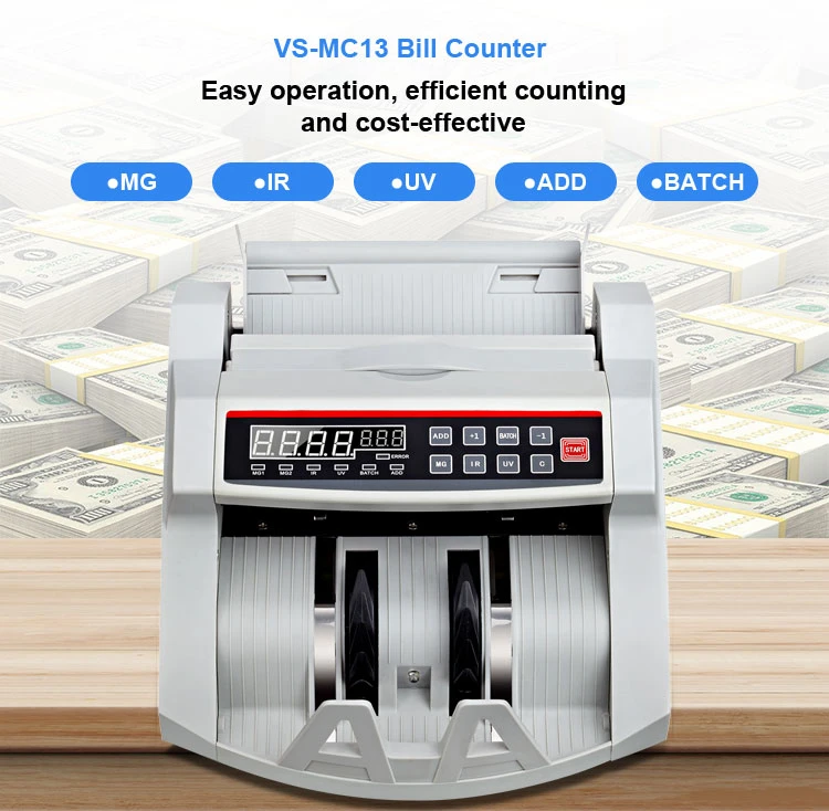 UV Mg IR Currency Money Counter Detection Bill Counter Value Counting Machine for Euro USD Dollar