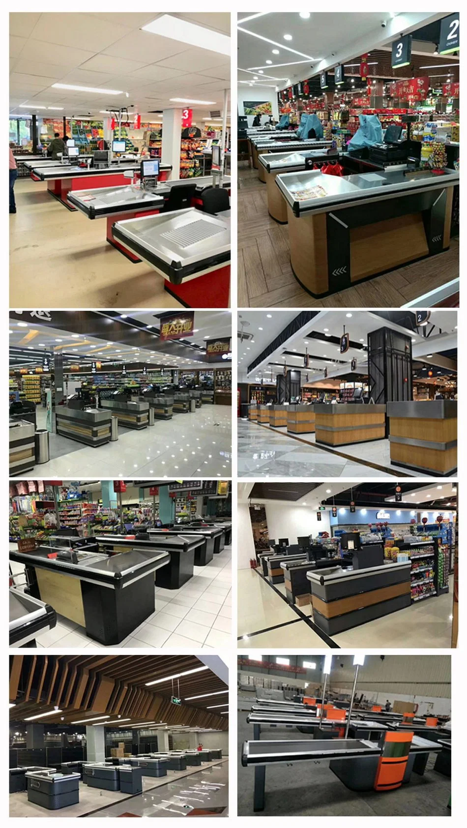 Supermarket Design Cash Register Money Table Retail Store Metal Checkout Counter