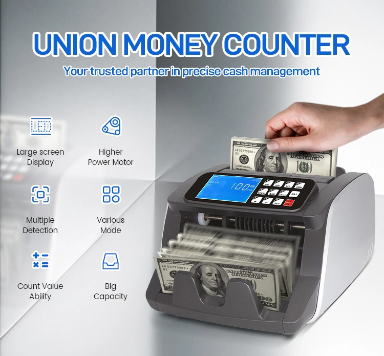 Union C09 High Speed Multi Currency Banknote Machine Money/Bill Counter with Easy to Update